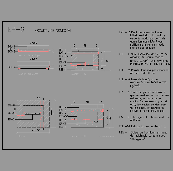 Bloque Autocad Arqueta de conexión
